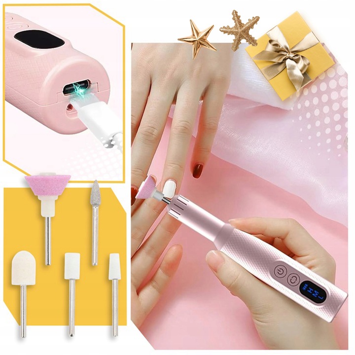 Zestaw do paznokci hybryd LAMPA UV 80W + FREZARKA profesjonalna NA PREZENT Zawiera baterie tak